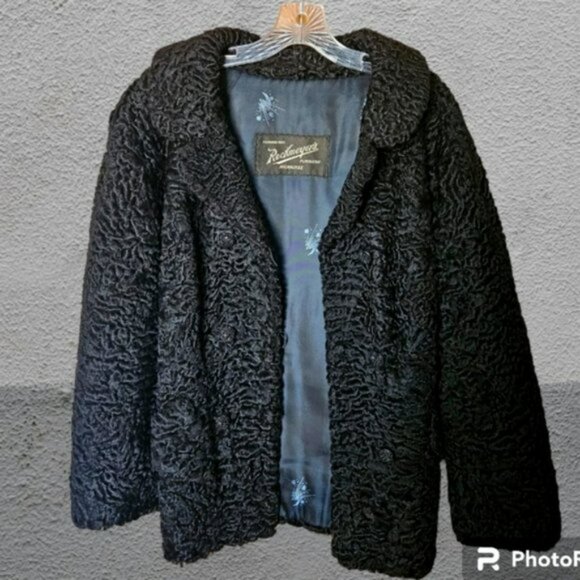 Reckmeyer's Furrier Milwaukee Vintage 1940's Black Persian Lamb Jacket EUC - Picture 5 of 13